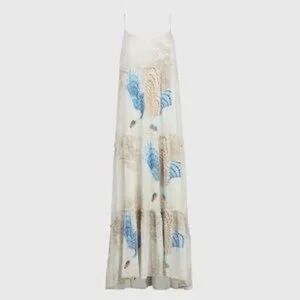All Saints Beige and Blue Maxi Dress (sz 6)